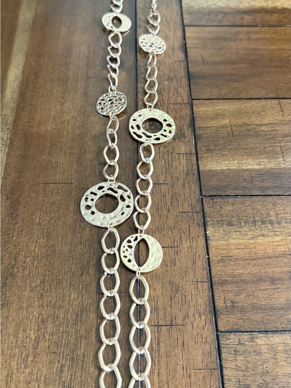 paparazzi Gold-Tone Openwork Disc Link Necklace with Earrings
